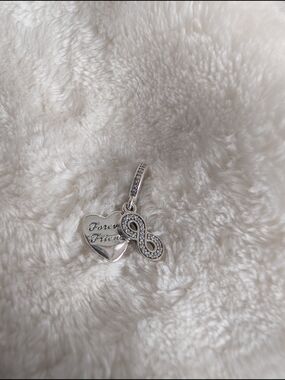 Pandora Silver Heart "Forever Friends" & Pave Infinity Charm